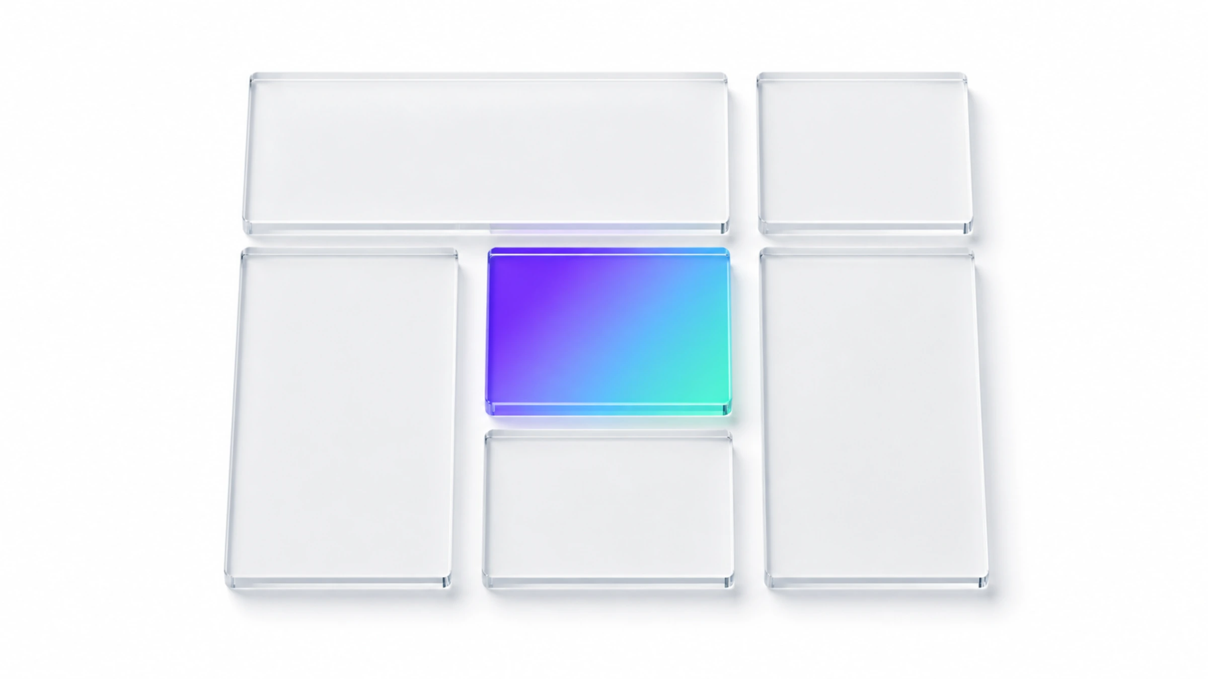 A bento of three modules with quiet signal icons